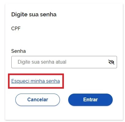 Clique No Link Esqueci Minha Senha